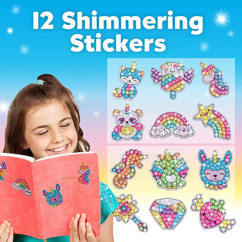 Kids Big Gem Diamond Painting Kit 12 Stickers 5D DIY Craft