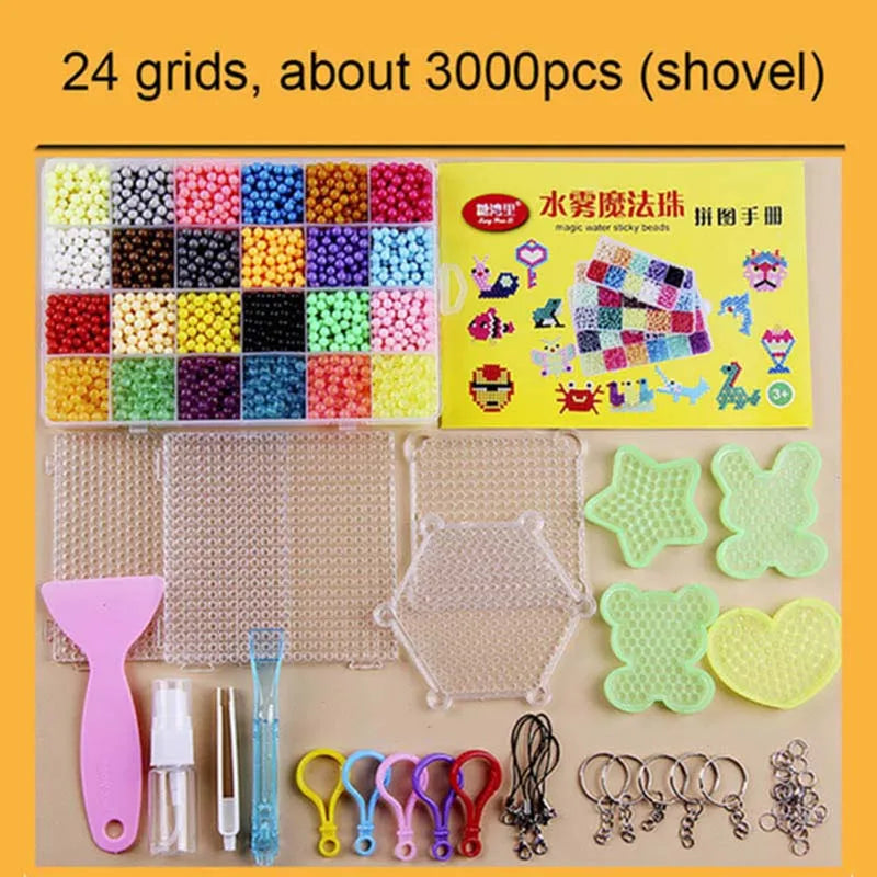 6000Pcs 24 Colors Water Spray Beads 3D Puzzle DIY Magic Toys