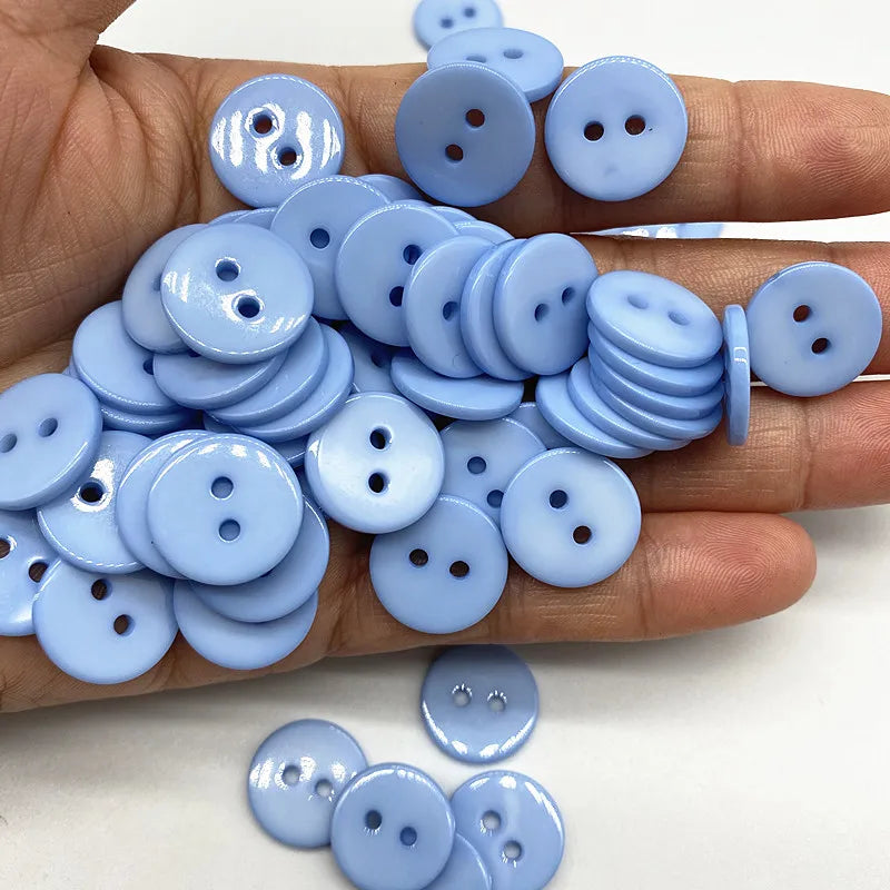 Double‑Eye Resin Sewing Buttons – 9/15mm Multicolor for Scrapbooking & DIY