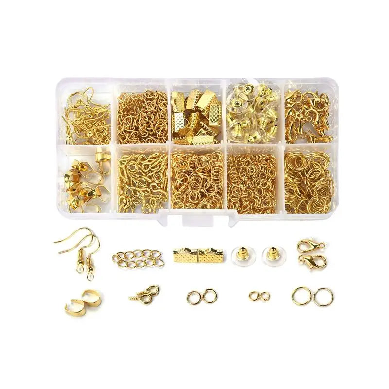 Jewelry Making Kit Box with Lobster Clasp, Jump Rings, Crimps & Beads