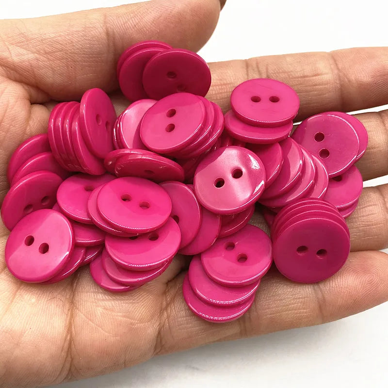 Double‑Eye Resin Sewing Buttons – 9/15mm Multicolor for Scrapbooking & DIY