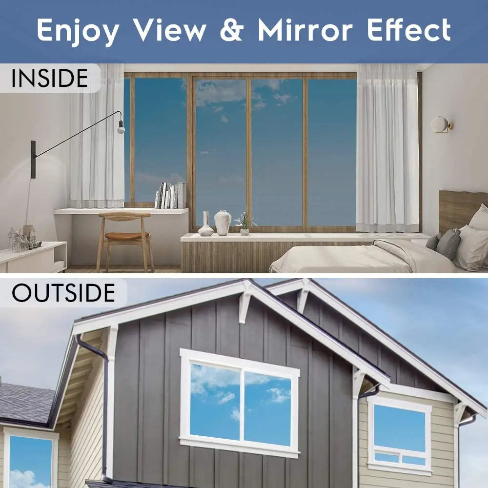 One-Way Mirror Window Film – Silver, Heat Insulating & Self-Adhesive