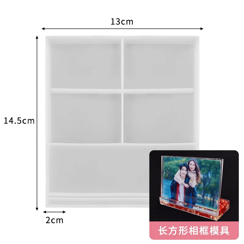 DIY Mirror Silicone Mold for Crystal Epoxy Resin – Love Rectangle Photo Frame