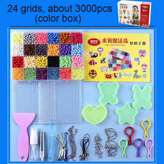 6000Pcs 24 Colors Water Spray Beads 3D Puzzle DIY Magic Toys