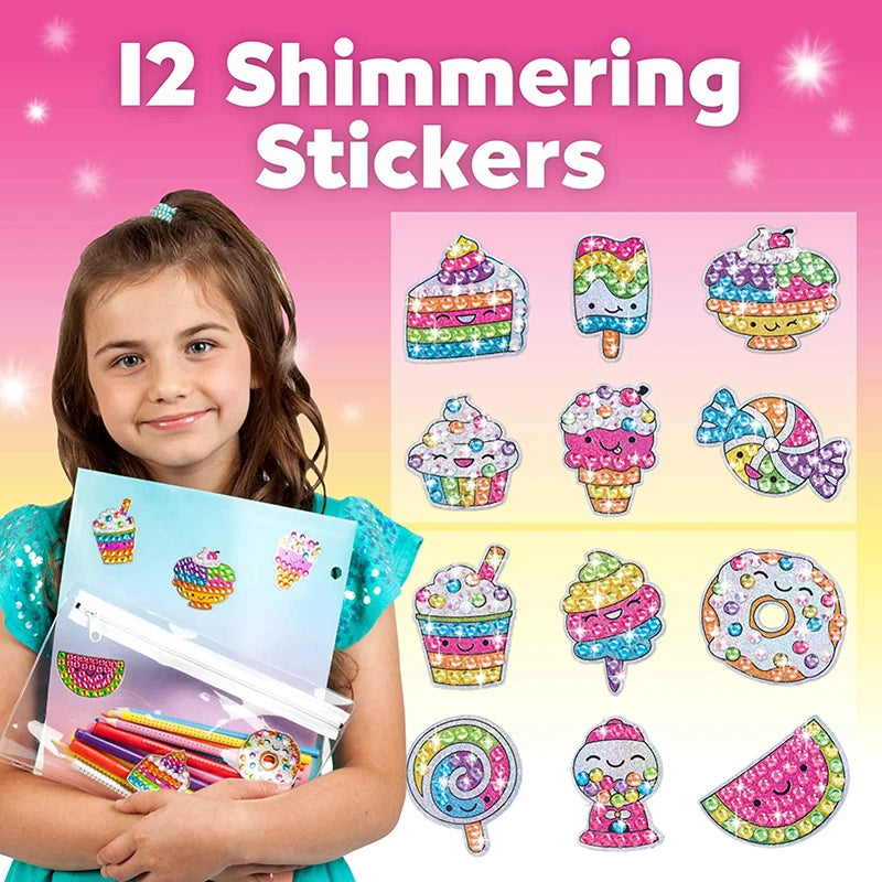 Kids Big Gem Diamond Painting Kit 12 Stickers 5D DIY Craft