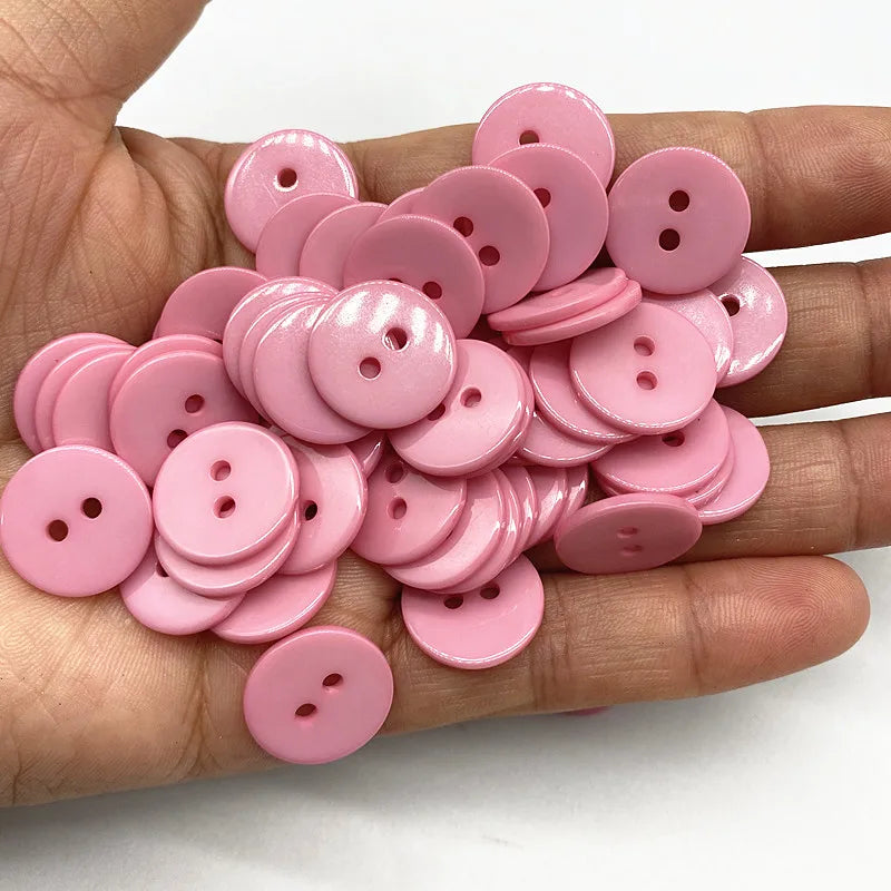 Double‑Eye Resin Sewing Buttons – 9/15mm Multicolor for Scrapbooking & DIY