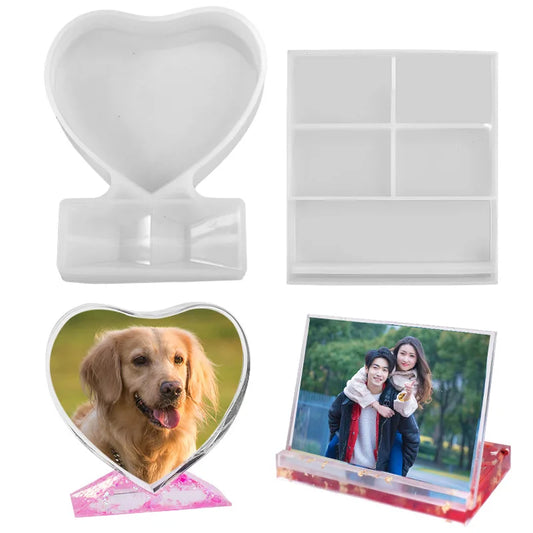 DIY Mirror Silicone Mold for Crystal Epoxy Resin – Love Rectangle Photo Frame