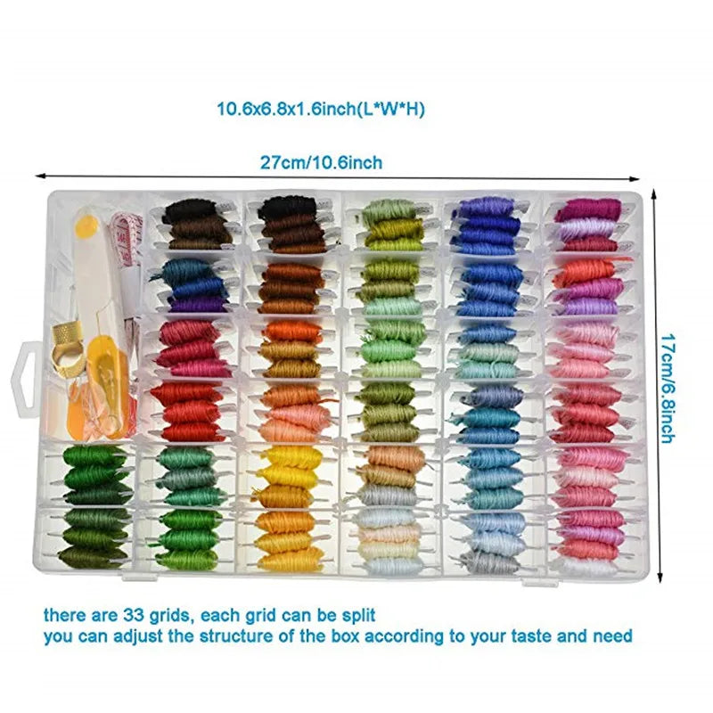 Embroidery Kit with Cross Stitch Threads, Bobbins & Needles – 50/150/200/250/450 pcs