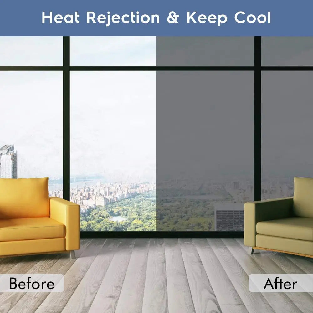 One-Way Mirror Window Film – Silver, Heat Insulating & Self-Adhesive