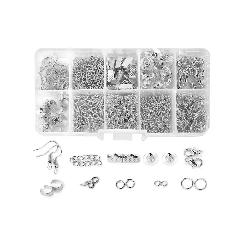 Jewelry Making Kit Box with Lobster Clasp, Jump Rings, Crimps & Beads