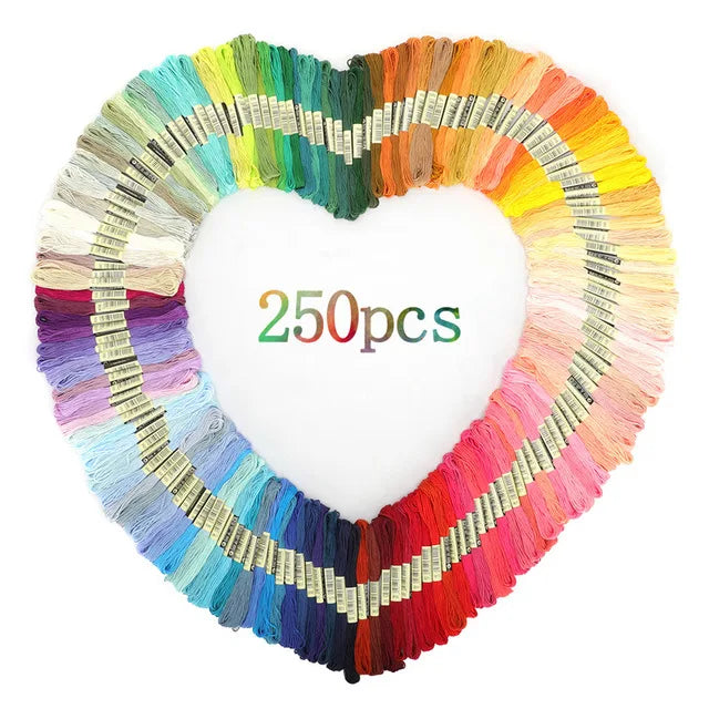 Embroidery Kit with Cross Stitch Threads, Bobbins & Needles – 50/150/200/250/450 pcs