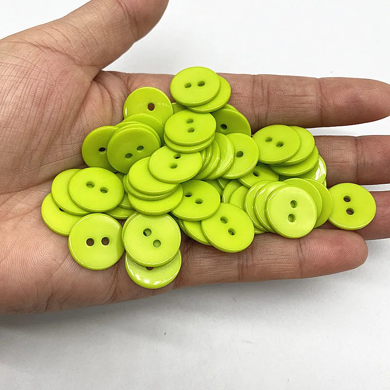 Double‑Eye Resin Sewing Buttons – 9/15mm Multicolor for Scrapbooking & DIY