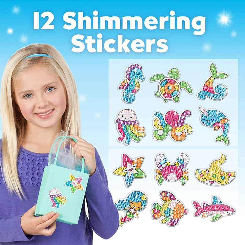 Kids Big Gem Diamond Painting Kit 12 Stickers 5D DIY Craft