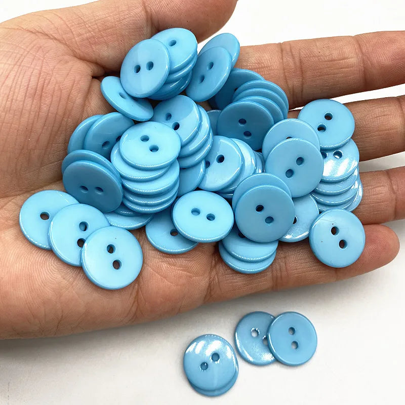 Double‑Eye Resin Sewing Buttons – 9/15mm Multicolor for Scrapbooking & DIY