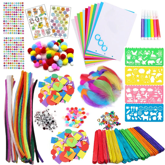 Colorful Pipe Cleaners Craft Kit Sticks Pompoms DIY Montessori