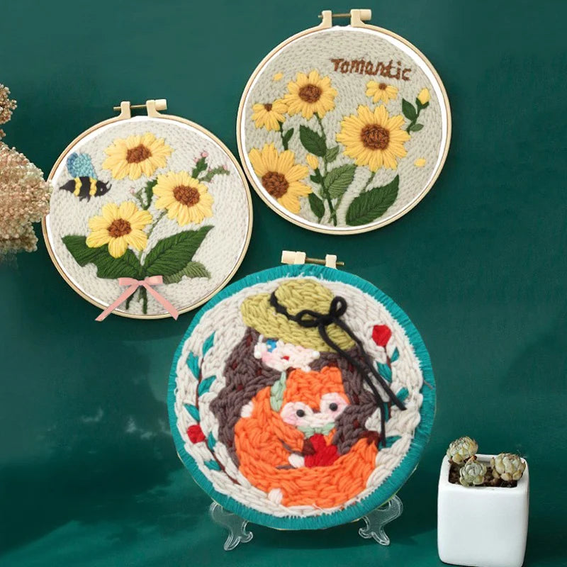 DIY Punch Needle Embroidery Kit – Sunflower Pattern