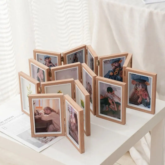 Creative Foldable Hinge Photo Frame 2/3/4/5 Linked Wooden