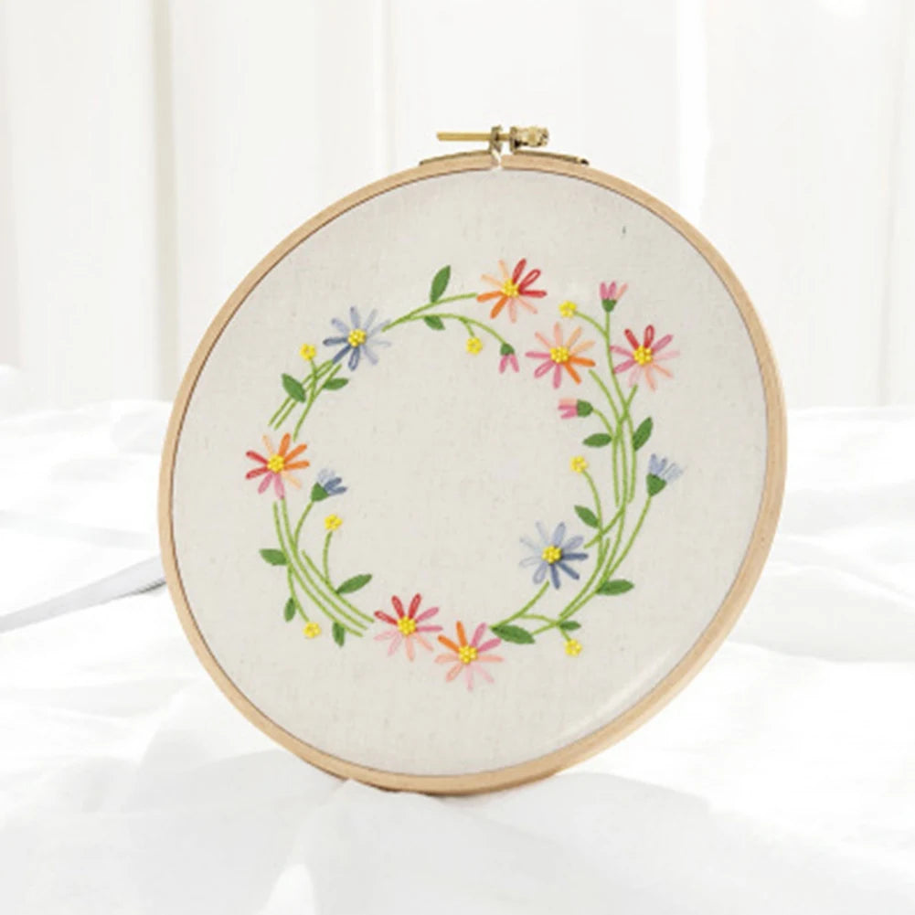 Embroidery Starter Kit – European Pattern, Cross Stitch & Hoops