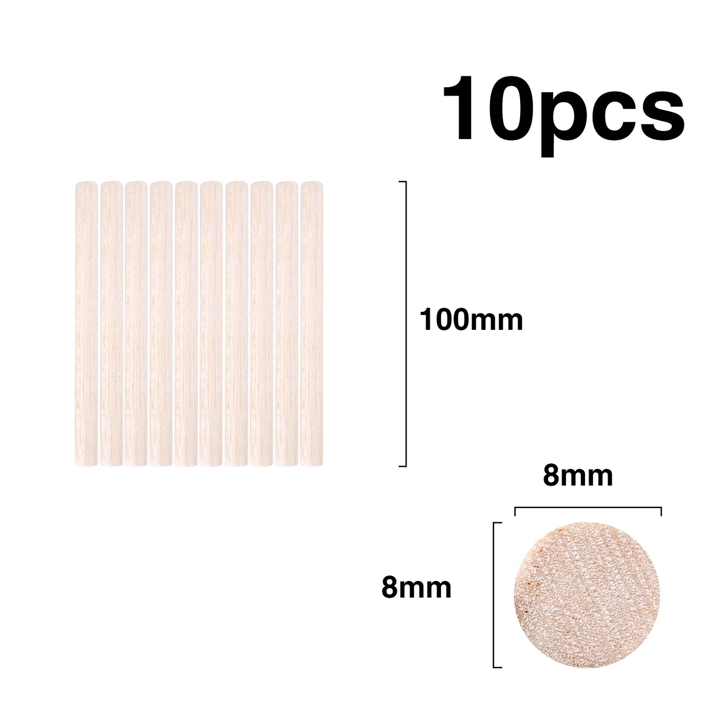 Balsa Wood Round Sticks – 3–30 pcs/Lot, 3–12mm Diameter, 10–50cm Length for Model Building