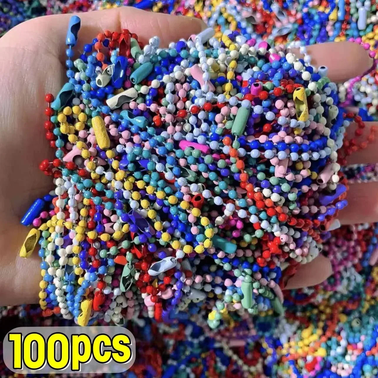 Ball Bead Chains for DIY Keychains & Jewelry – 10/100 pcs Connector for Bracelets