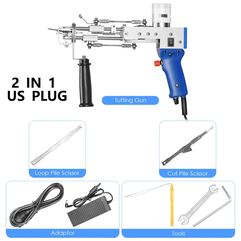 2-in-1 Tufting Gun Starter Kit (Loop & Cut Pile) – Electric Rug Maker