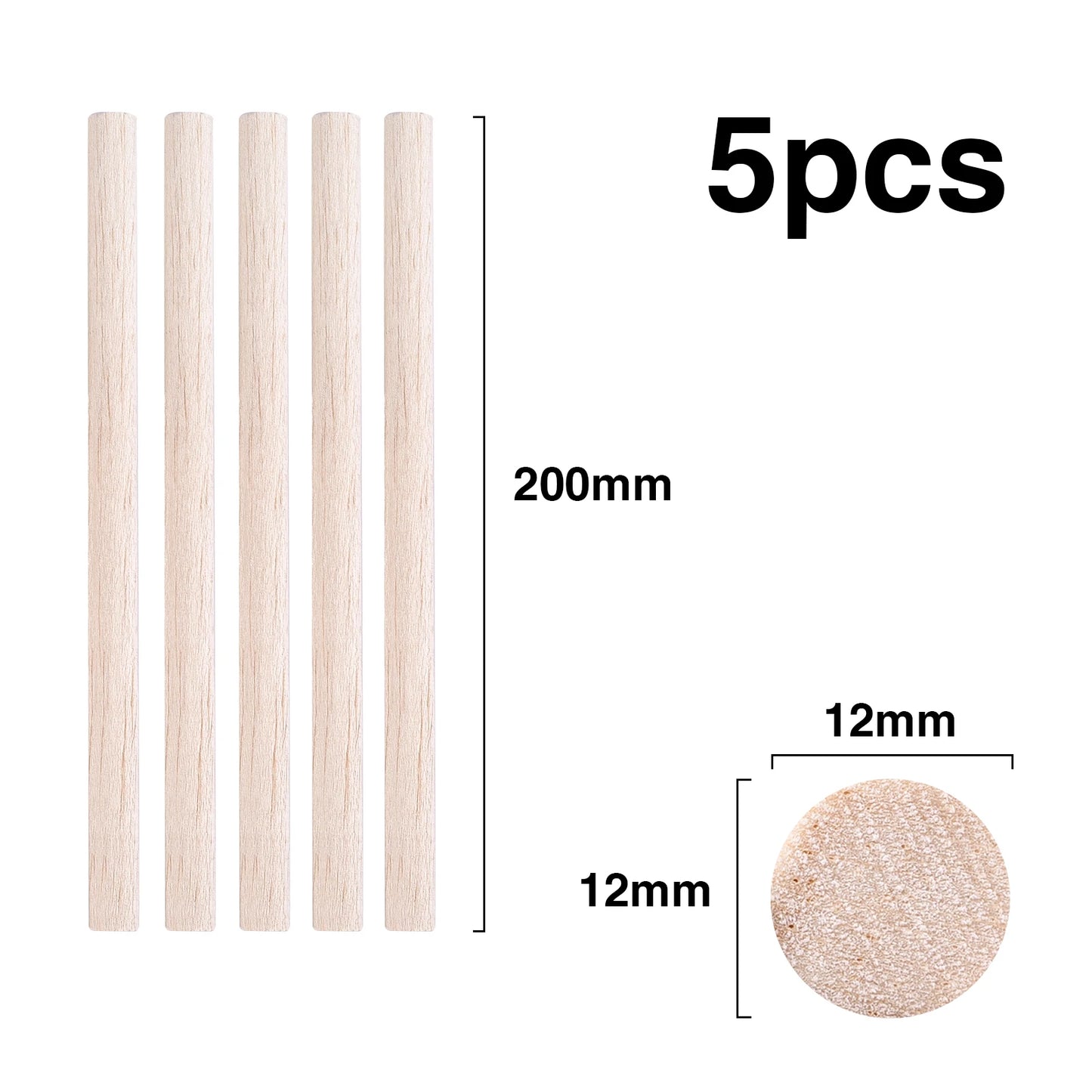 Balsa Wood Round Sticks – 3–30 pcs/Lot, 3–12mm Diameter, 10–50cm Length for Model Building