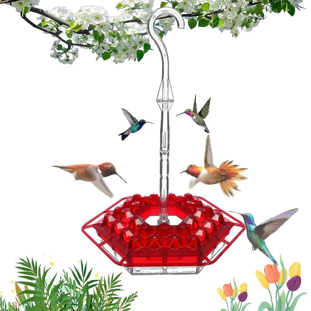 Hanging Hummingbird Feeder, Easy‑Clean & Refill, Perch & Ant Moat