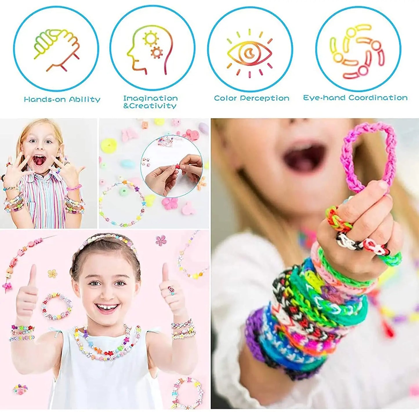 600Pcs Loom Bands 12 Colors DIY Bracelet Making Kids Gift