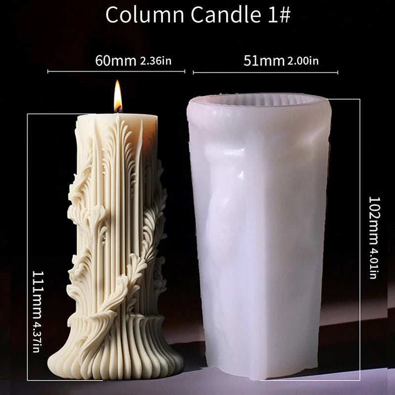 European Cylindrical Candle Silicone Mold DIY Minimalist Column