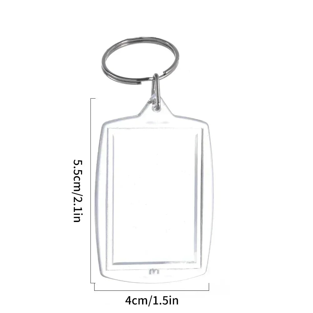 Transparent Acrylic Photo Insert for Keychains – Rectangle/Octagonal, DIY Accessory