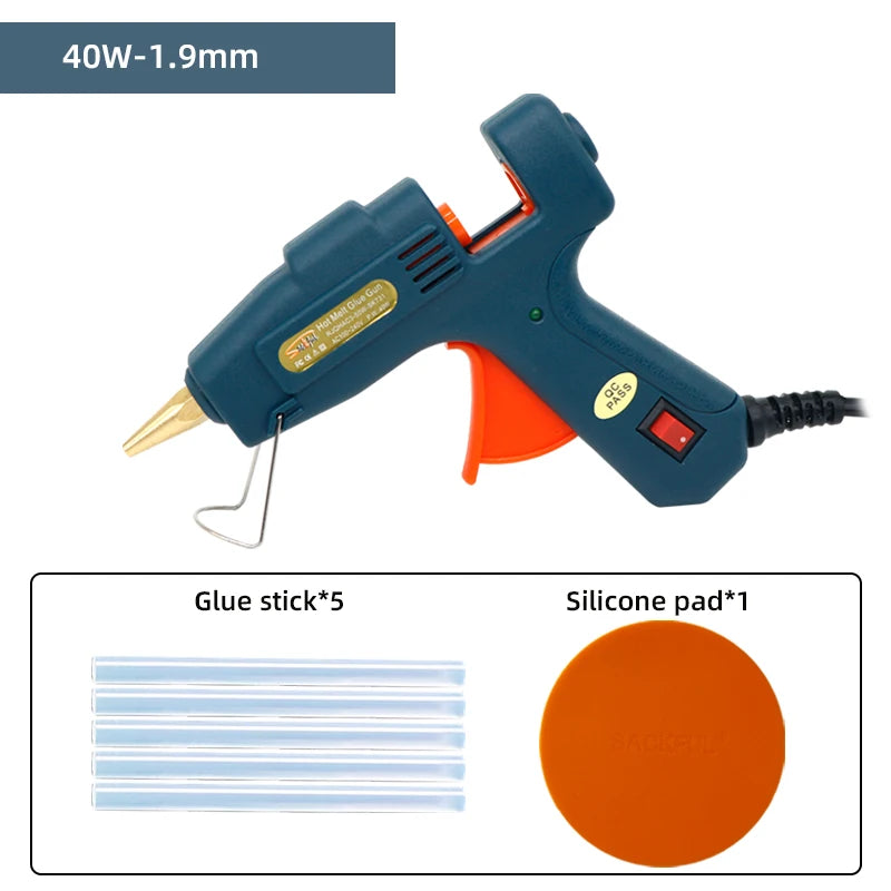 Small Aperture 40W Hot Melt Glue Gun 1.3/1.5mm Nozzle 7mm Sticks