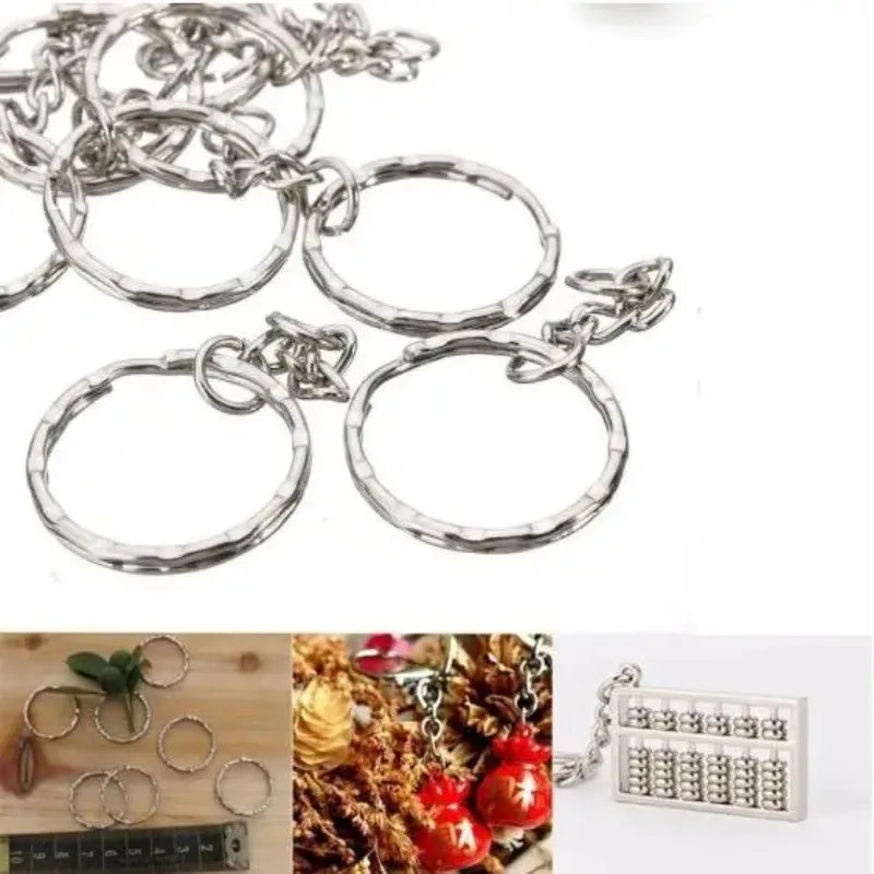 Metal Keychains with Split Ring – 10/50 pcs, Key Rings & Keyfob Holder for DIY