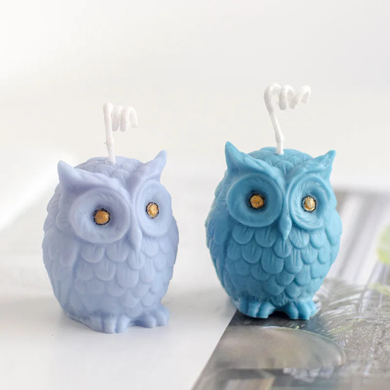 3D Owl Silicone Candle Mold Cute Animal Soap Plaster Resin