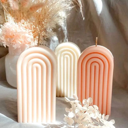 Rainbow Arch Candle Silicone Mold Geometry Baking Soap