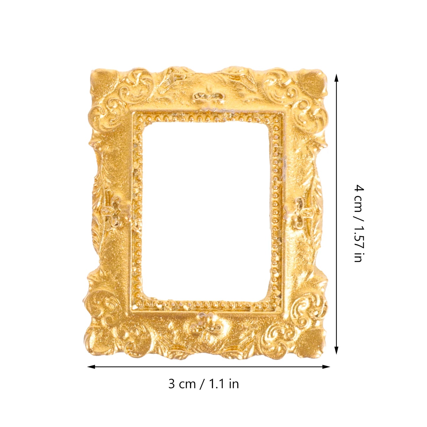 15 Pcs Mini Resin Photo Frames Retro Gold Mirror Decor