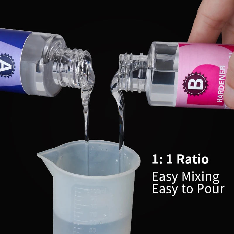 1:1 Crystal Clear Epoxy Resin Kit – High Gloss, Bubble‑Free for Coating & Casting