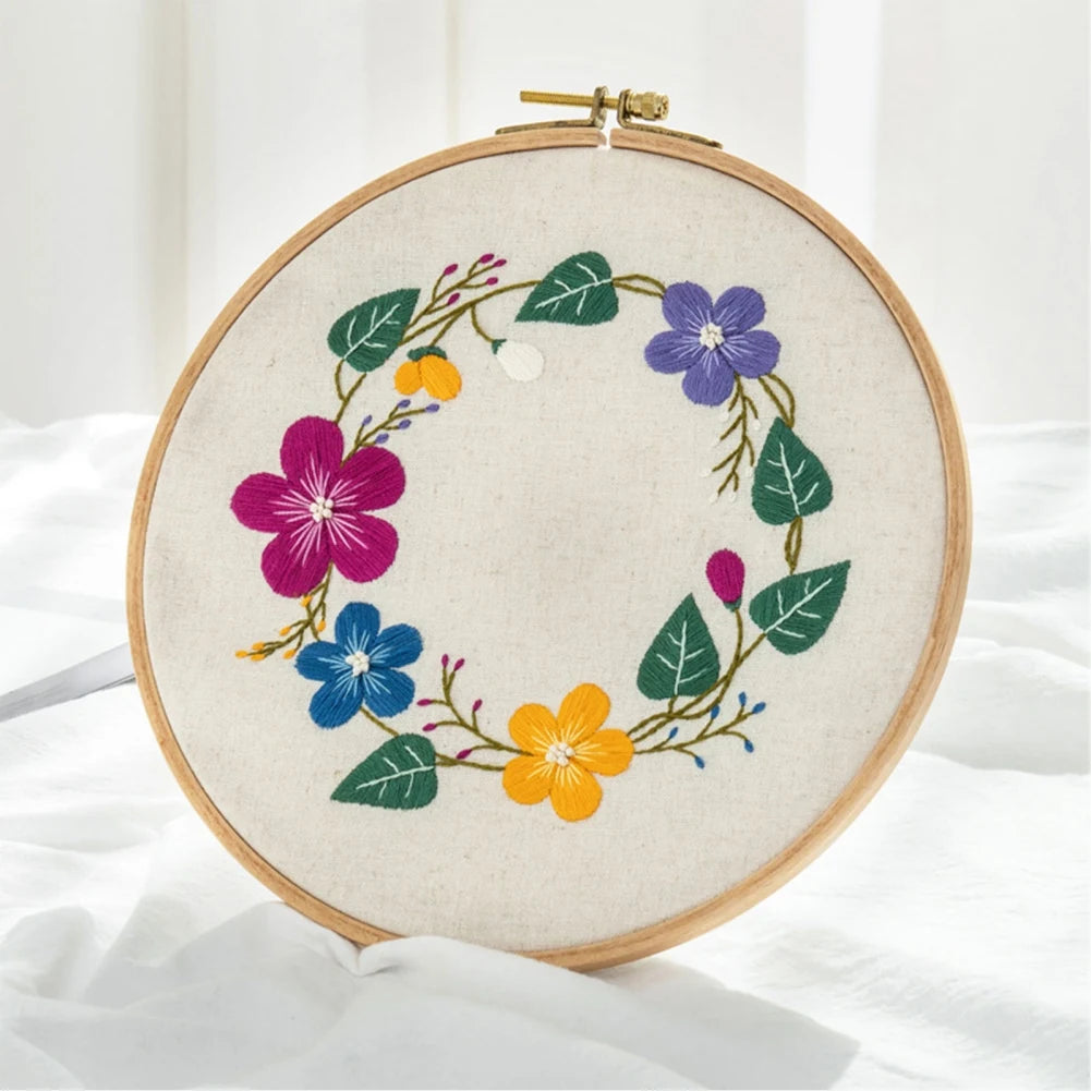 Embroidery Starter Kit – European Pattern, Cross Stitch & Hoops