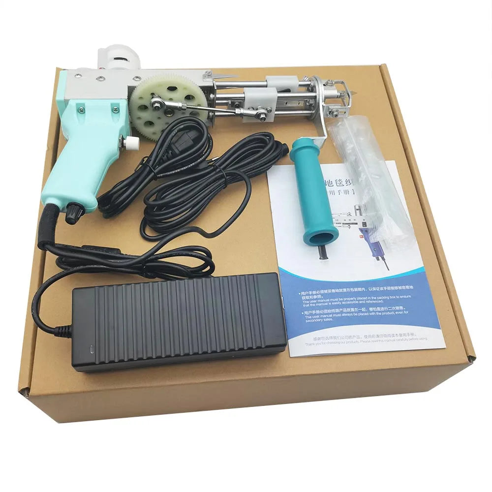 2-in-1 Electric Tufting Gun Starter Kit – Loop/Cut Pile Carpet Weaving Tool