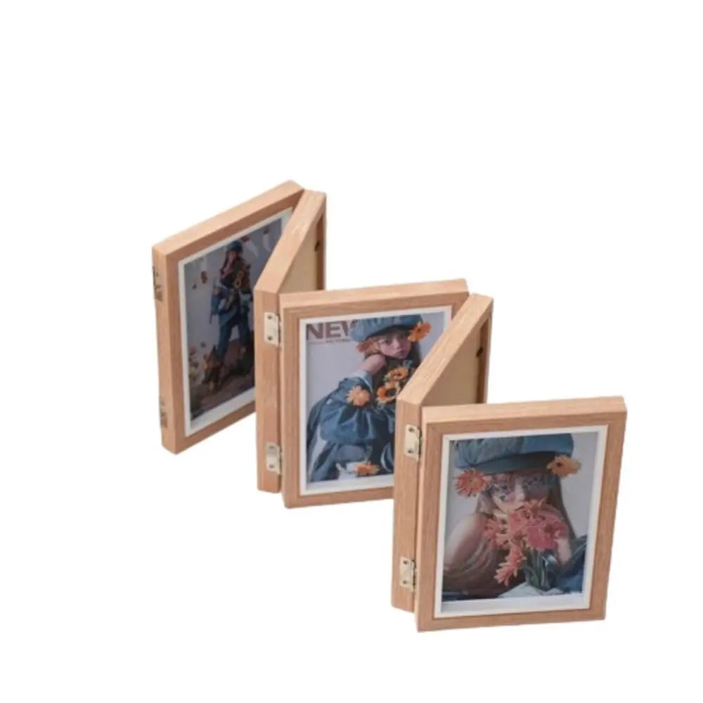 Creative Foldable Hinge Photo Frame 2/3/4/5 Linked Wooden