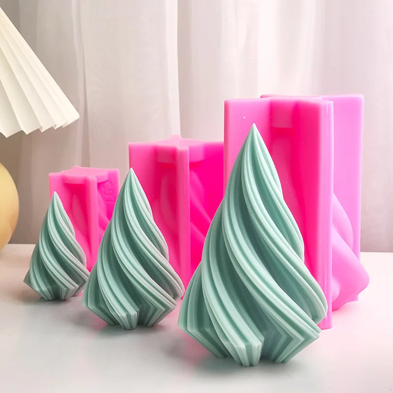 3D Spiral Candle Silicone Mold Wave Geometry Cake Soap