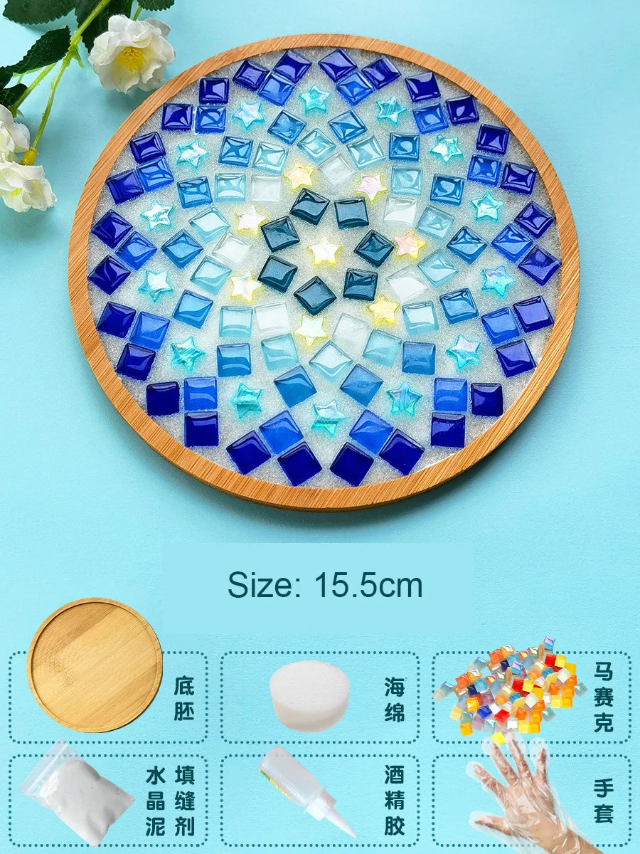 Bamboo Mosaic DIY Coasters Handmade Cup Mat Craft Kit