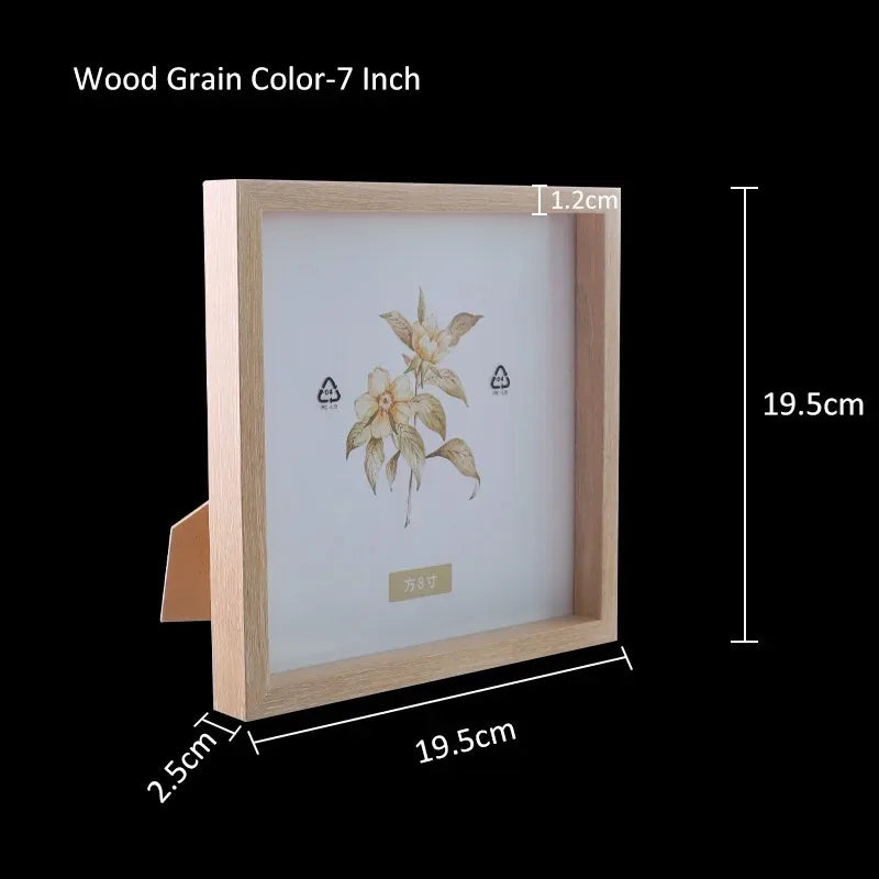 Minimalist Wood Square Frame 4–8 Inch Wall/Tabletop Display