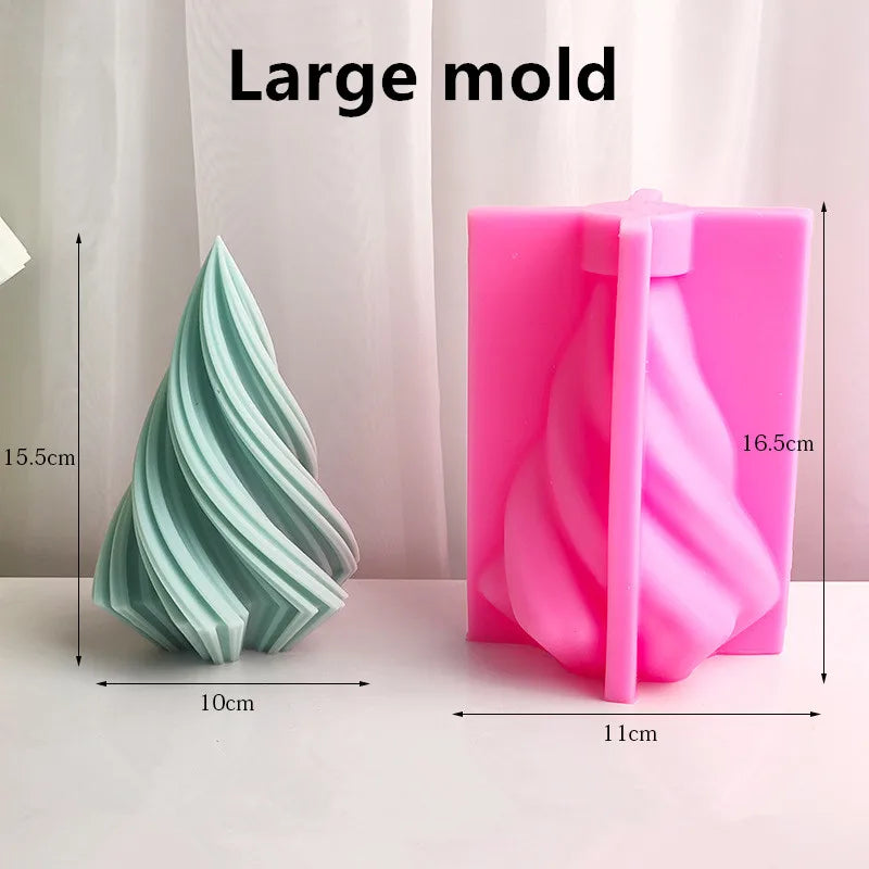 3D Spiral Candle Silicone Mold Wave Geometry Cake Soap