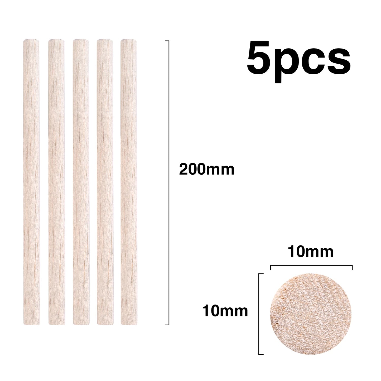 Balsa Wood Round Sticks – 3–30 pcs/Lot, 3–12mm Diameter, 10–50cm Length for Model Building