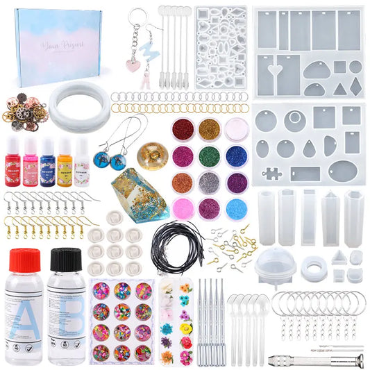 Epoxy Resin Glue & Silicone Mold Kit, Ideal for Earrings & Keychains