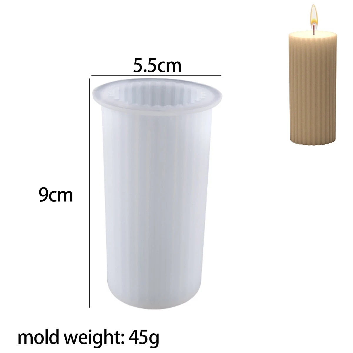 Striped Cylinder Candle Silicone Mold Scented Wax DIY Resin