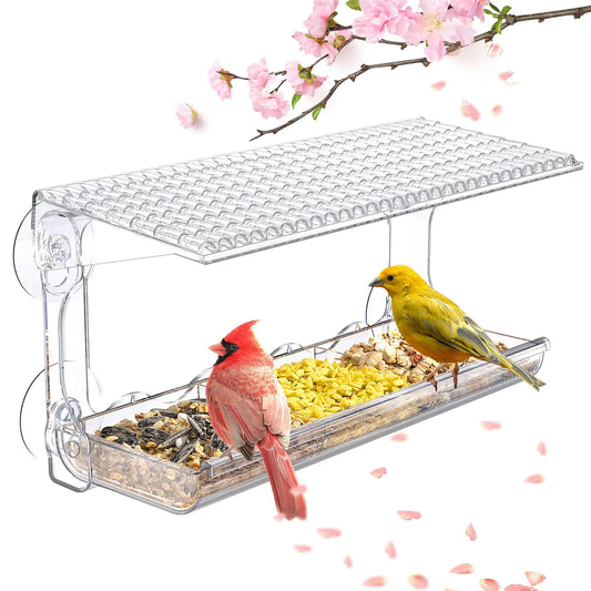 Window Bird Feeder with Suction Cups, Clear Outdoor Bird House