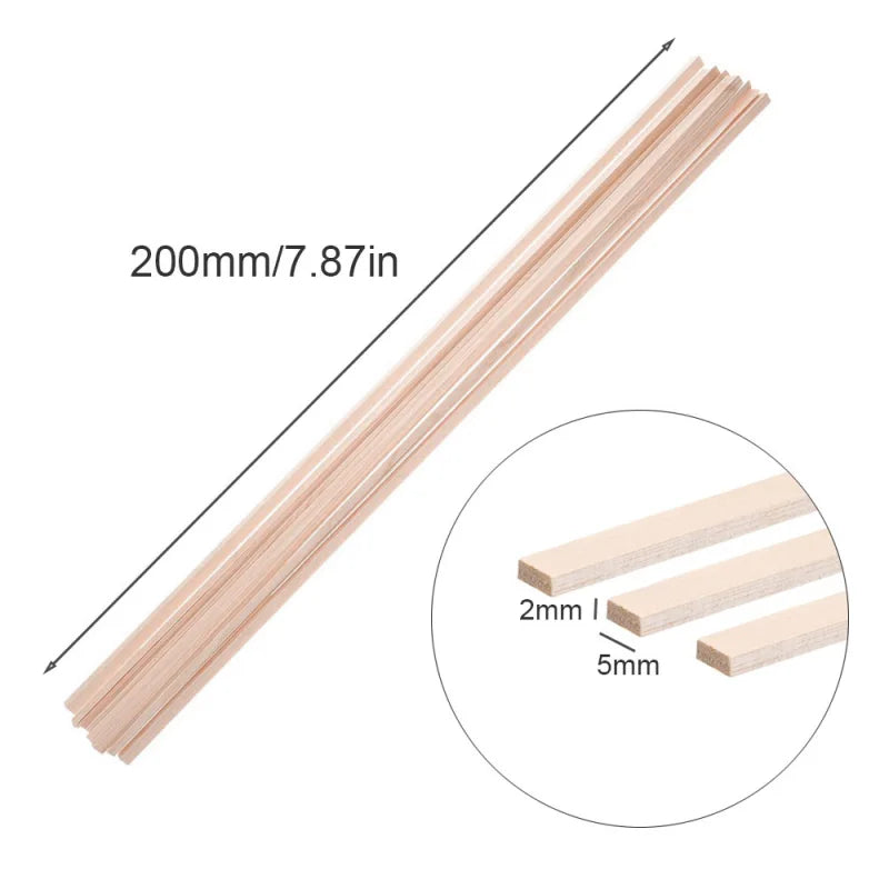 Wooden Strips for DIY – 20–50 pcs Balsa Material for Model Building, Crafts & Lanterns