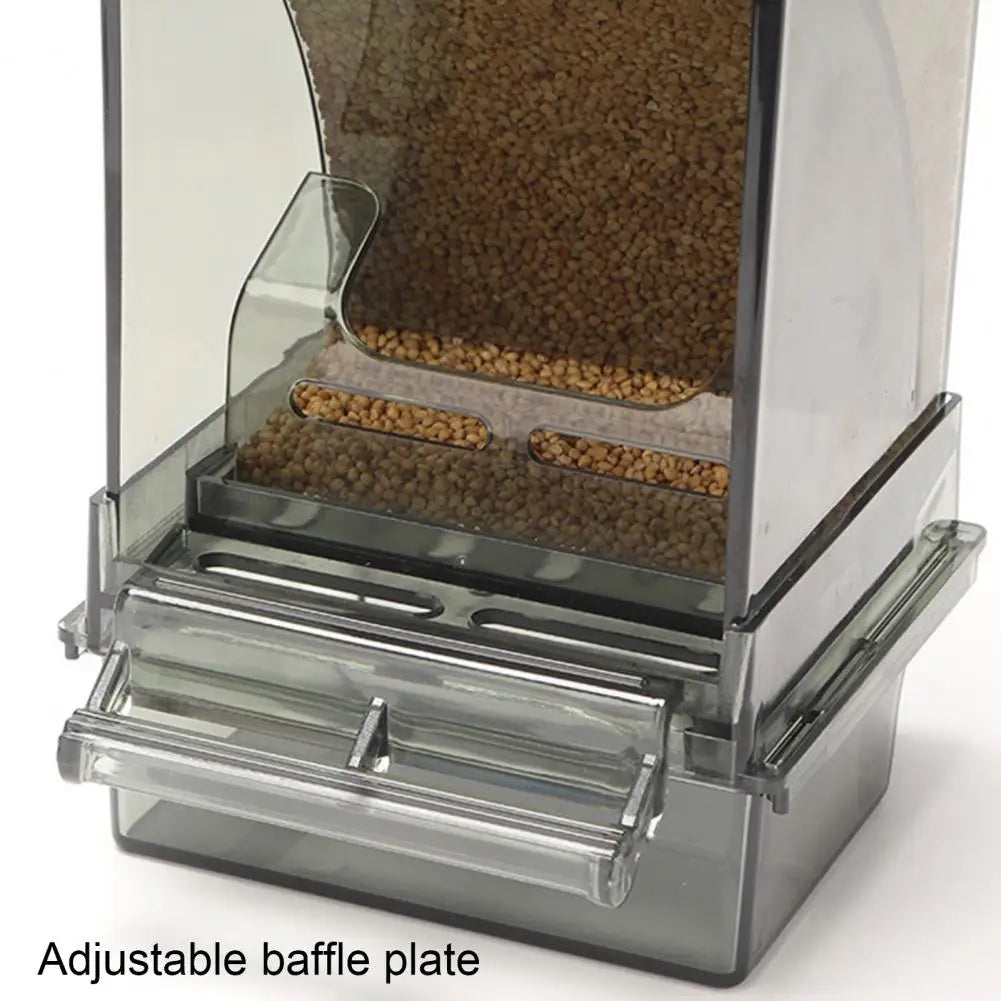 Adjustable Automatic Bird Feeder, Transparent Dispenser for Small Birds