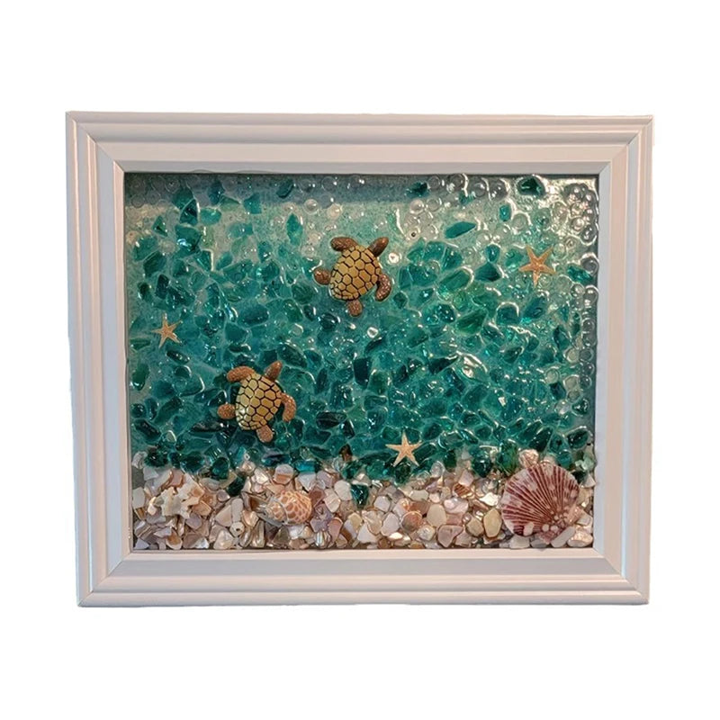 Sea Glass Art Kit – Sea Turtle Resin Decoration for Beach Art